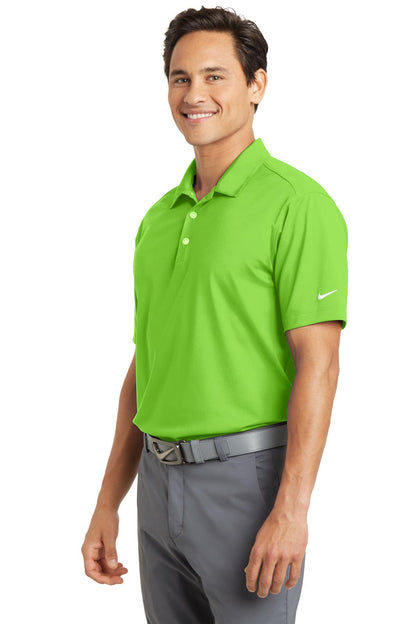 Action Green Nike Dri-FIT Vertical Mesh Polo. 637167 plain