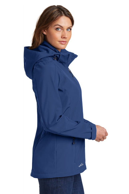 Admiral Blue Eddie Bauer Women's Hooded Soft Shell Parka. EB537 plain