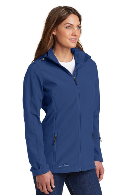 Admiral Blue Eddie Bauer Women's Hooded Soft Shell Parka. EB537 plain