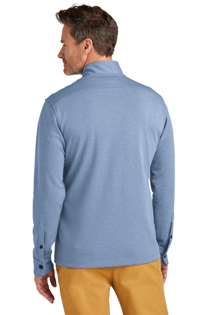 AegeanBlHt Brooks Brothers Mid-Layer Stretch 1/2-Button BB18202 plain