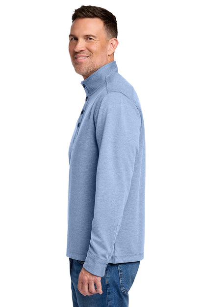 AegeanBlHt Brooks Brothers Mid-Layer Stretch 1/2-Button BB18202 plain