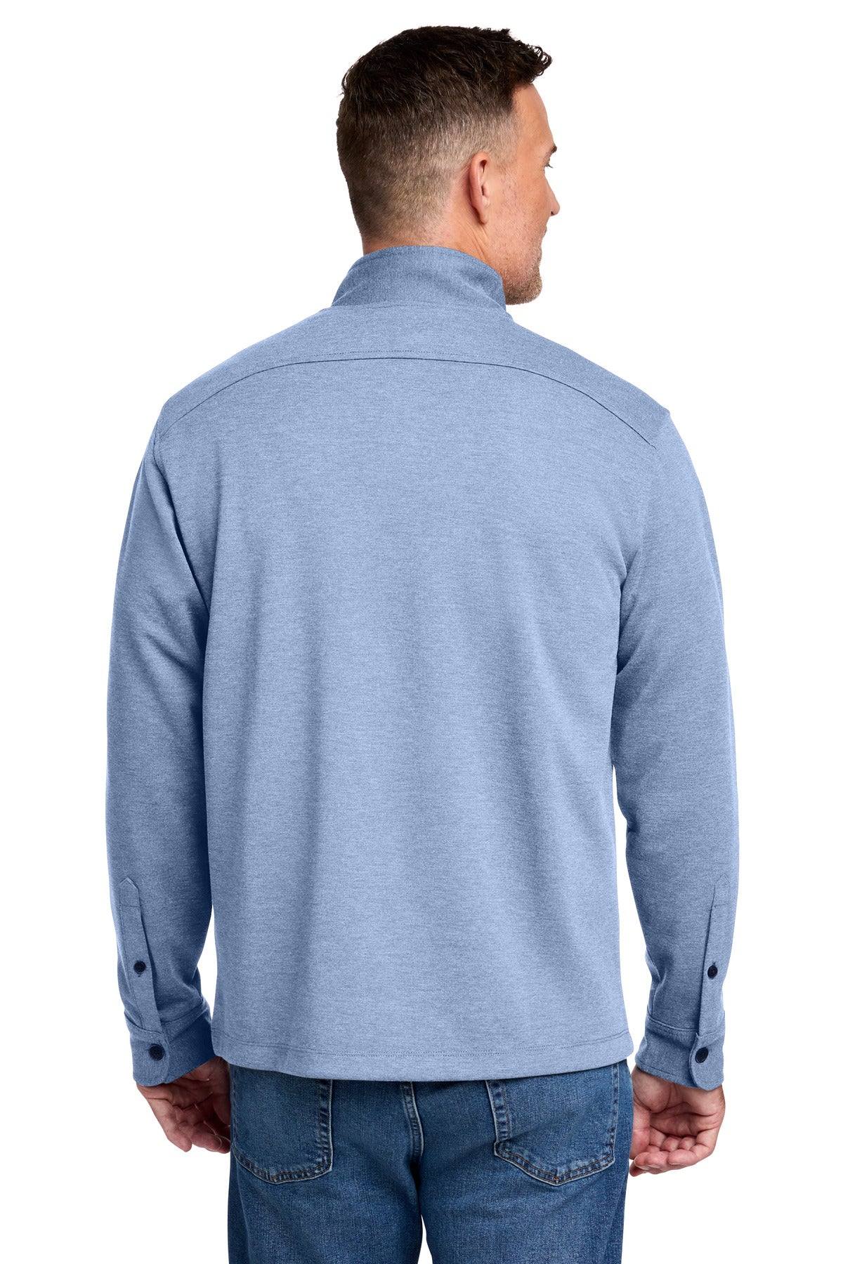 AegeanBlHt Brooks Brothers Mid-Layer Stretch 1/2-Button BB18202 plain