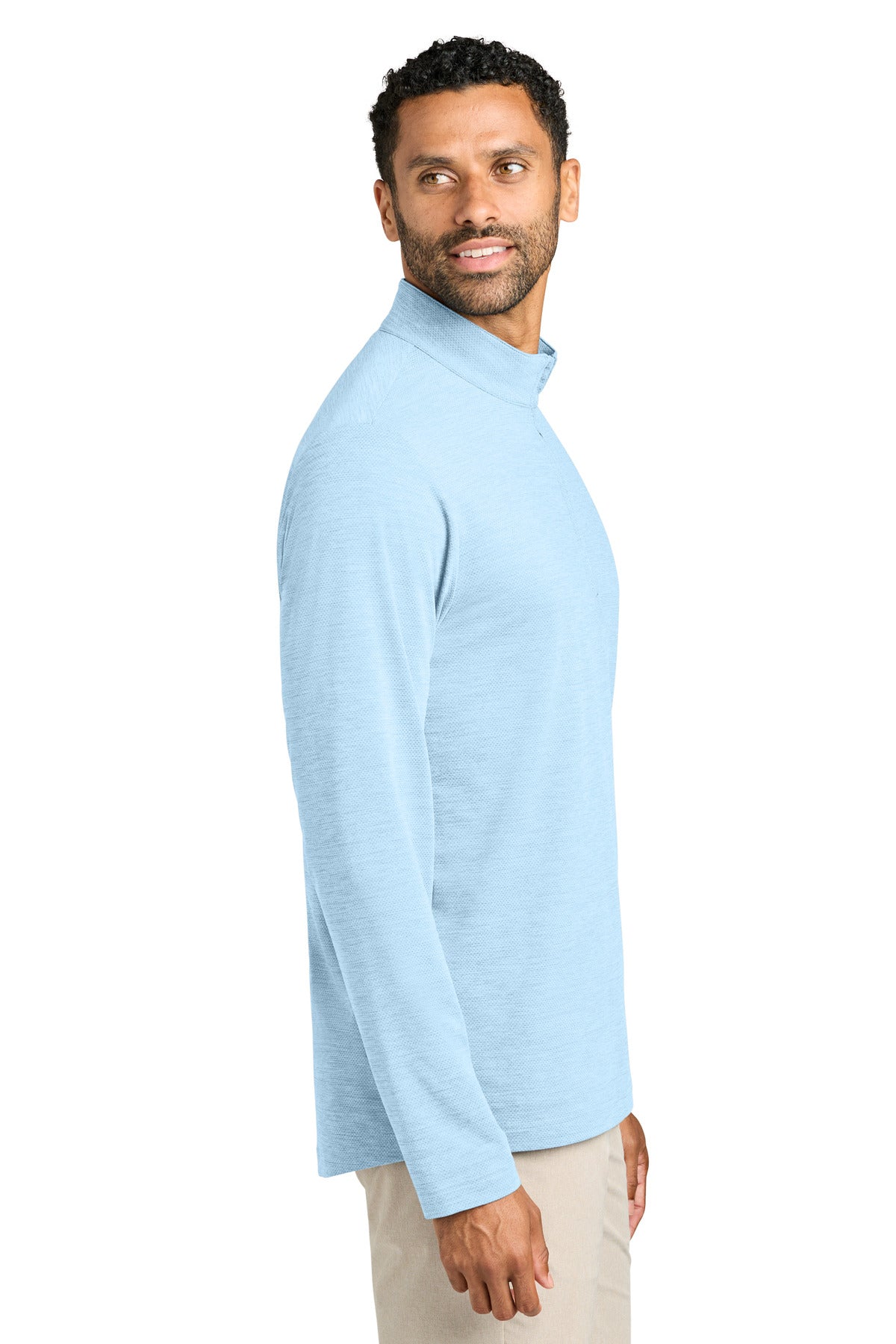 AiryBlueHt TravisMathew Onward 1/4-Zip TMA42775 plain