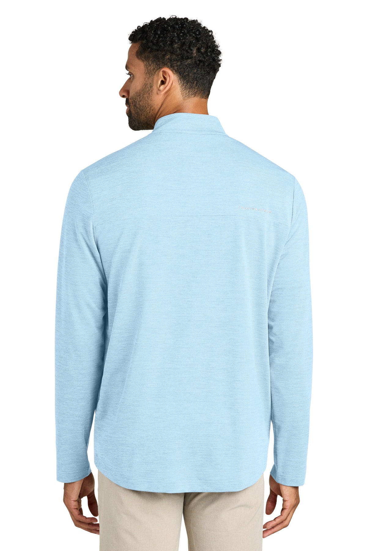 AiryBlueHt TravisMathew Onward 1/4-Zip TMA42775 plain