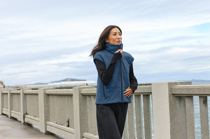 Alabaster MiiR Women's Sashiko Stretch Puffy Vest MRAW442 plain