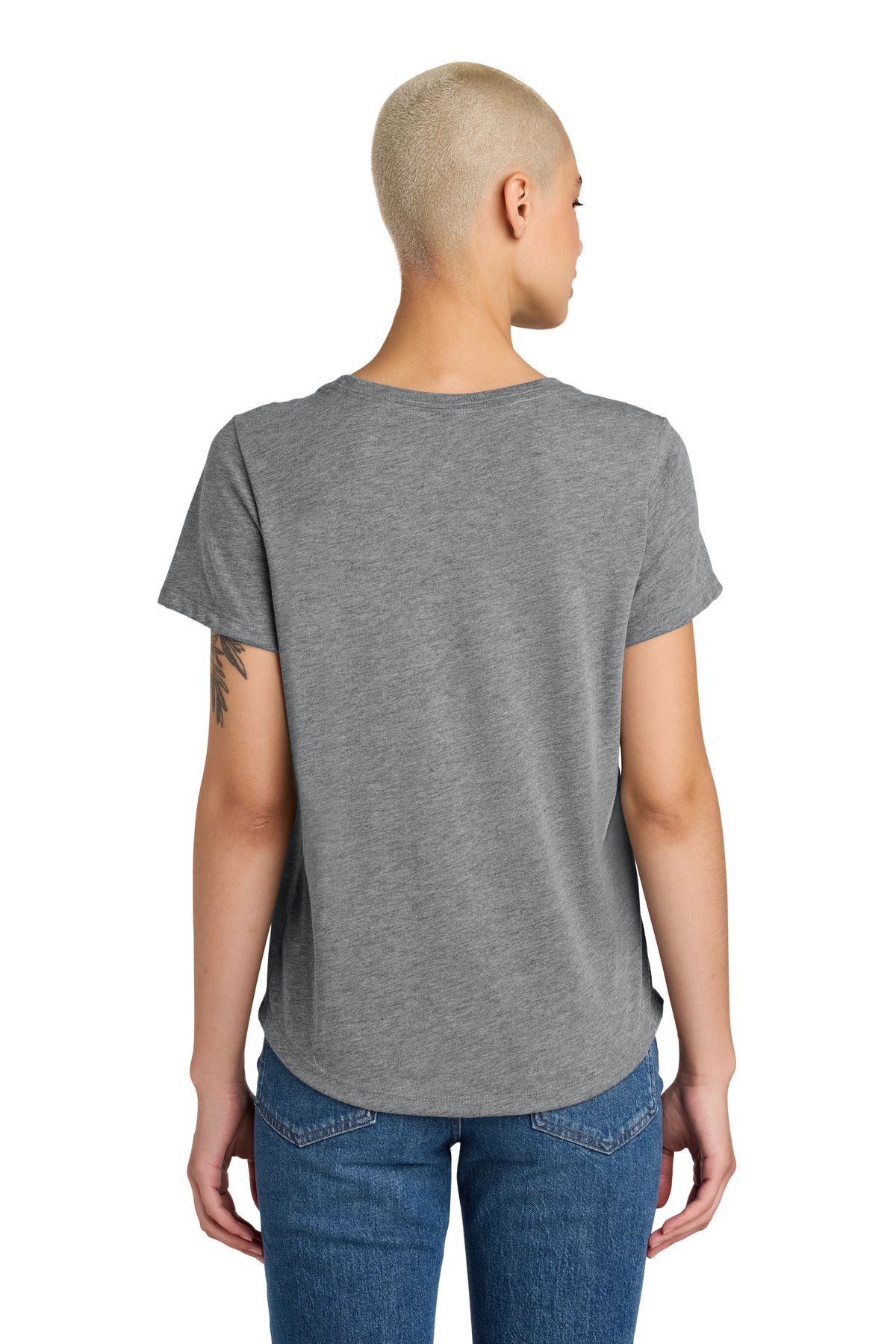 AlumGrey Allmade Women's Relaxed Tri-Blend Scoop Neck Tee AL2015 plain