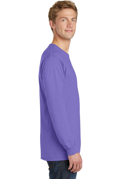 Amethyst Port & Co Beach Wash Garment-Dyed Long Sleeve Tee PC099LS plain