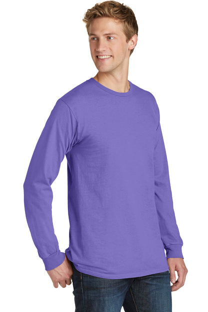 Amethyst Port & Co Beach Wash Garment-Dyed Long Sleeve Tee PC099LS plain