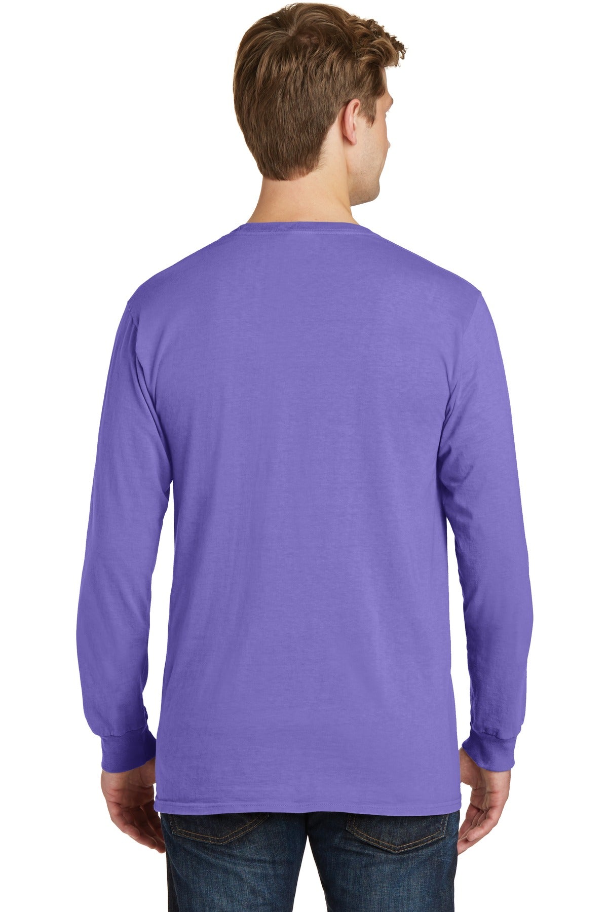 Amethyst Port & Co Beach Wash Garment-Dyed Long Sleeve Tee PC099LS plain