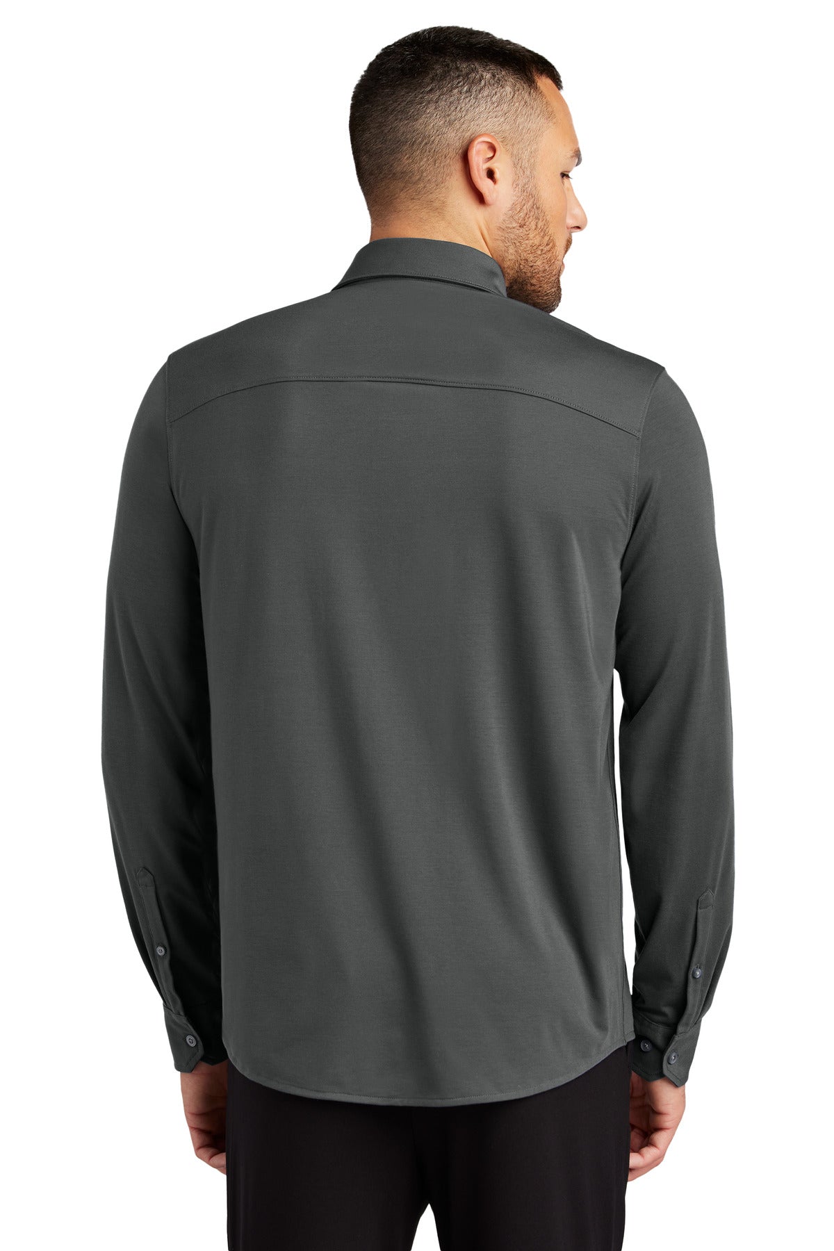 AnchorGrey Mercer+Mettle Stretch Jersey Long Sleeve Shirt MM1018 plain