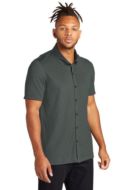 AnchorGrey Mercer+Mettle Stretch Pique Full-Button Polo MM1006 plain
