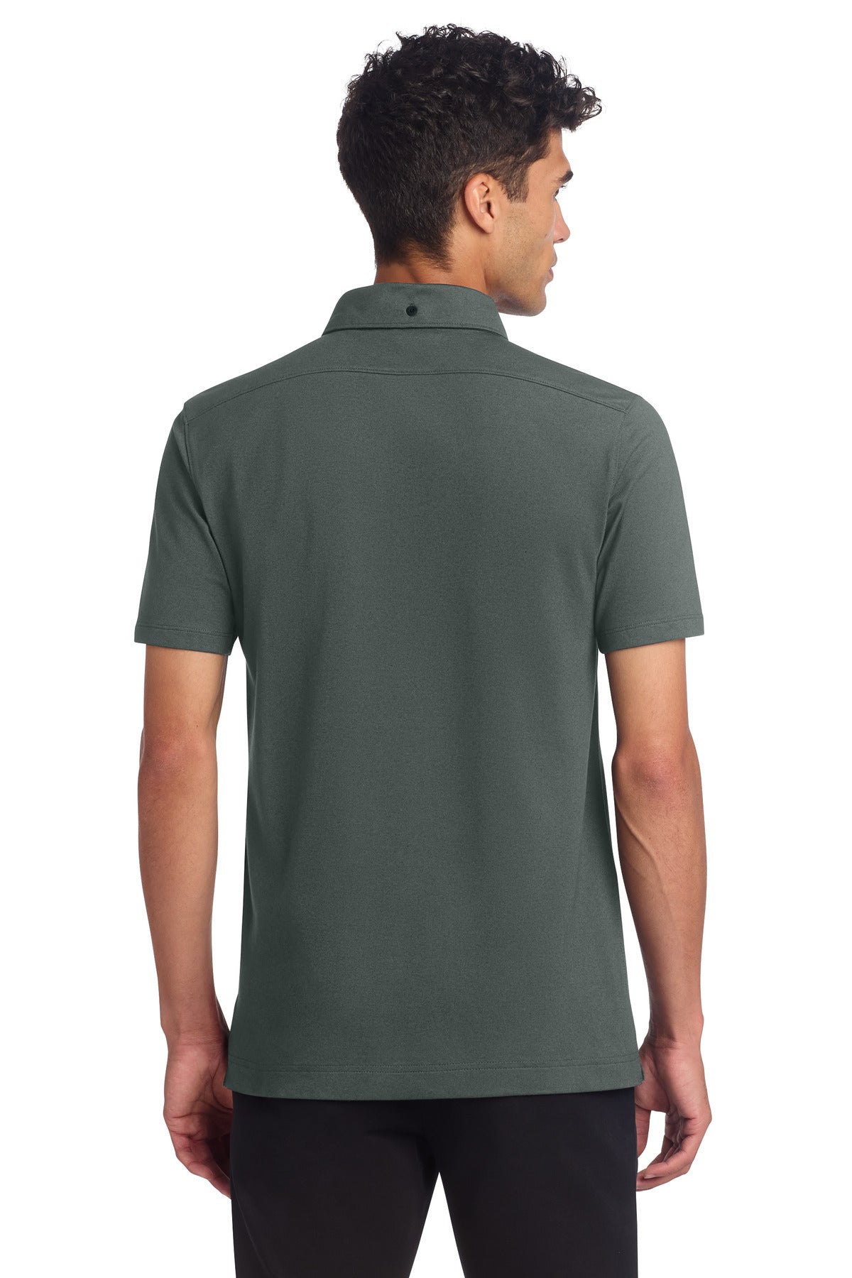 AnchorGrey Mercer+Mettle Stretch Pique Full-Button Polo MM1006 plain