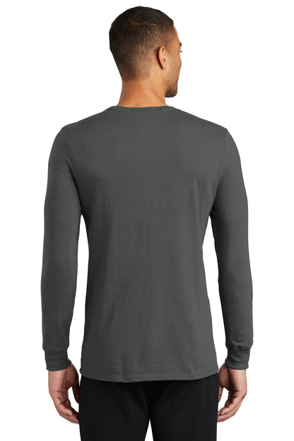 Anthracite Nike Dri-FIT Cotton/Poly Long Sleeve Tee. NKBQ5230 plain