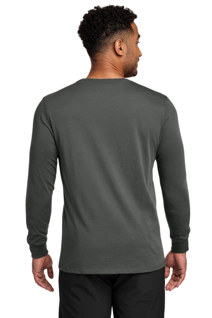 Anthracite Nike Dri-FIT Cotton/Poly Long Sleeve Tee. NKBQ5230 plain