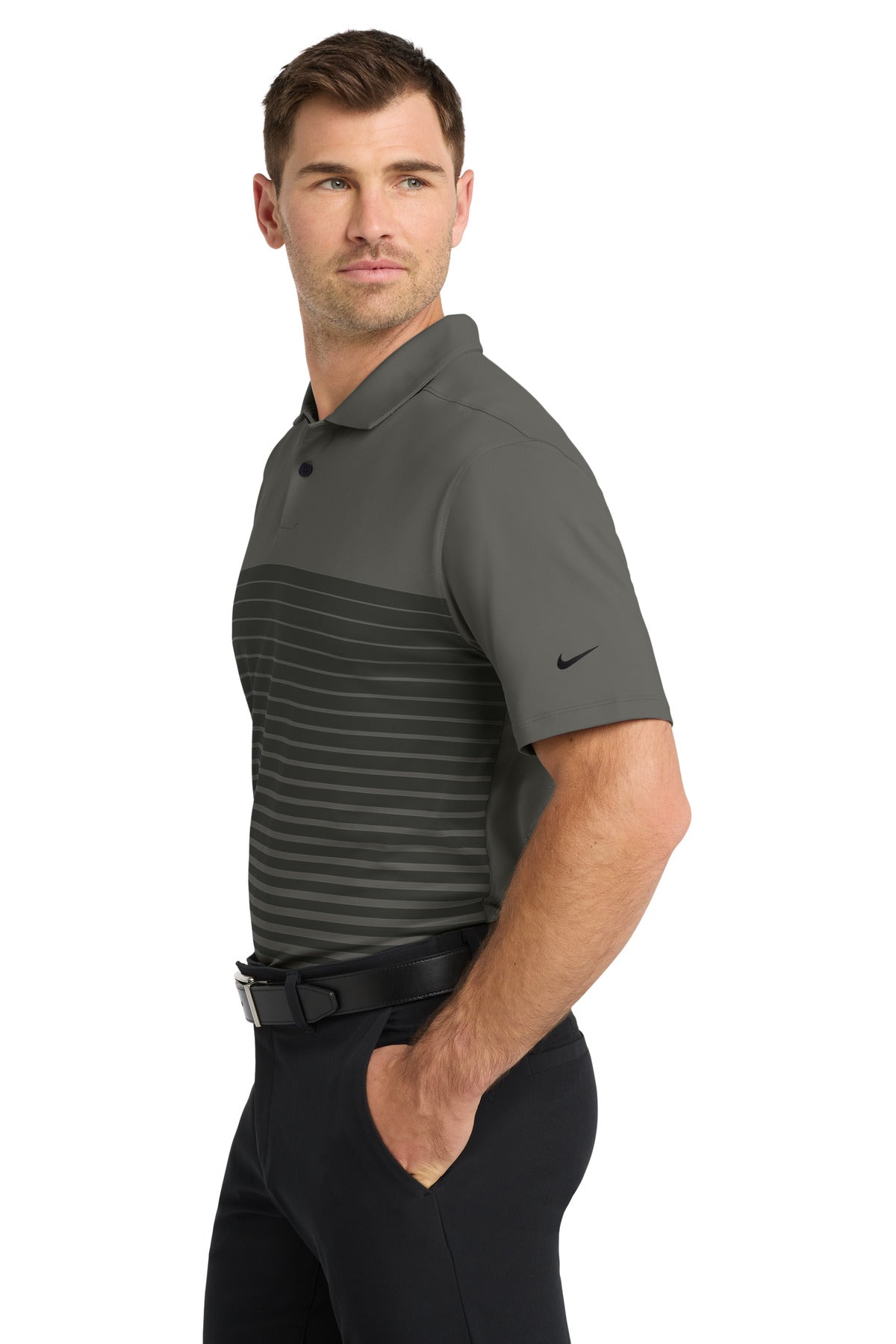 Anthracite Nike Dri-FIT Vapor Block Polo NKDC2114 plain