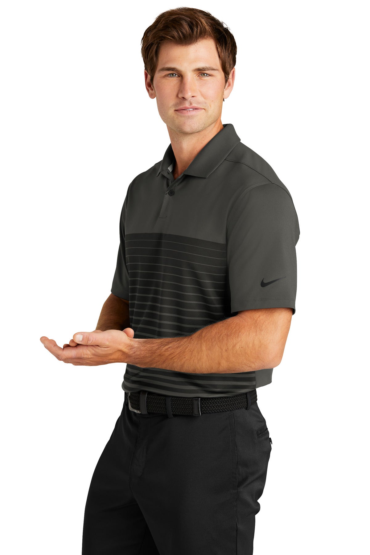 Anthracite Nike Dri-FIT Vapor Block Polo NKDC2114 plain