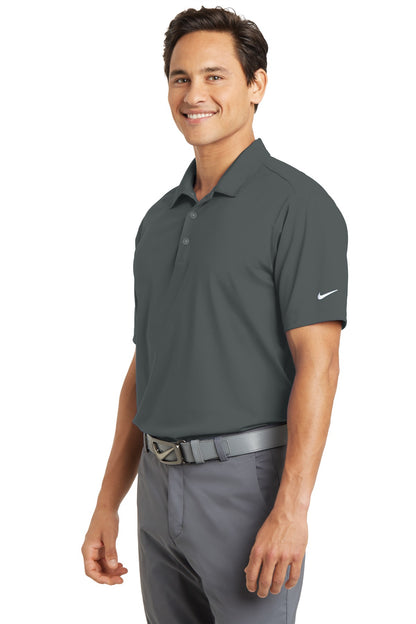 Anthracite Nike Dri-FIT Vertical Mesh Polo. 637167 plain