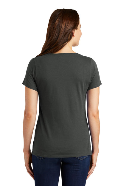 Anthracite Nike Women's Dri-FIT Cotton/Poly Scoop Neck Tee. NKBQ5234 plain