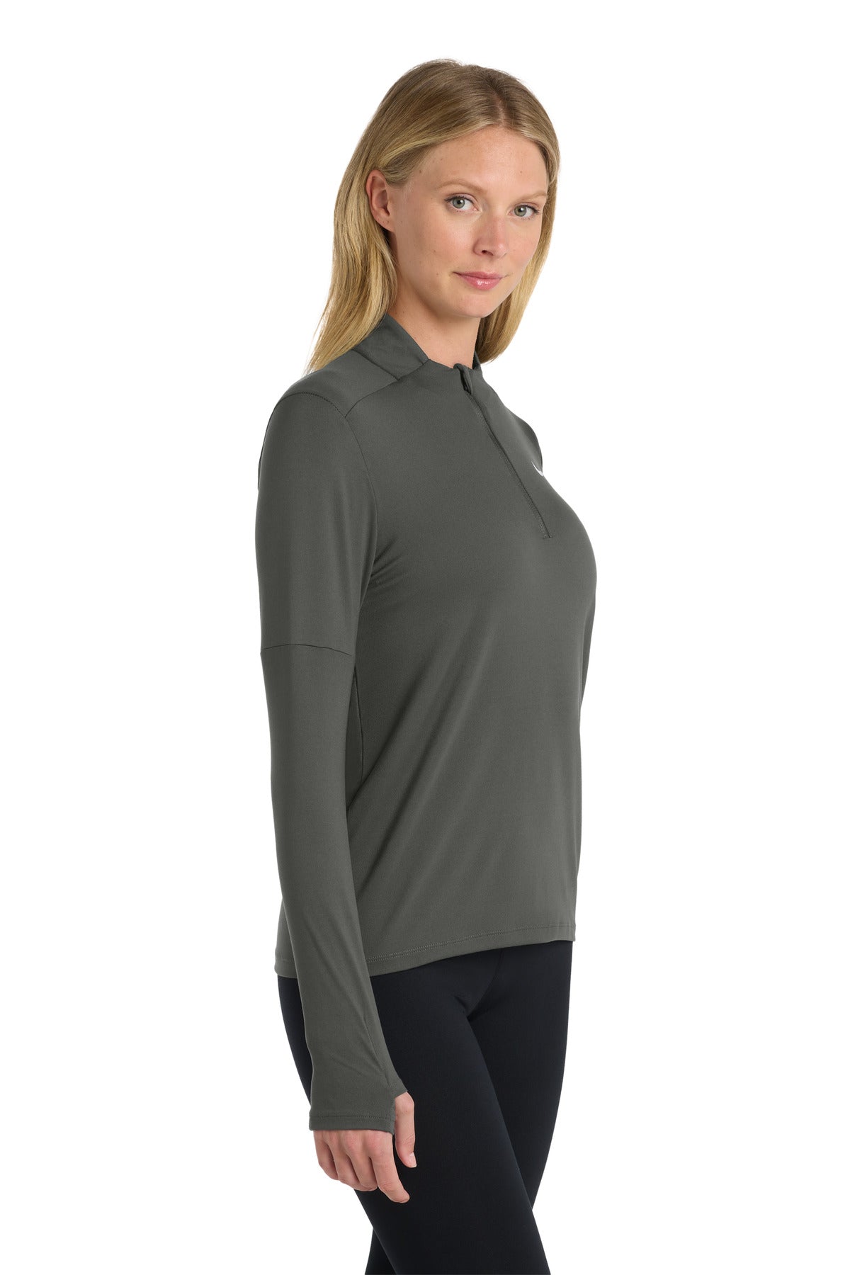 Anthracite Nike Women's Dri-FIT Element 1/2-Zip Top NKDH4951 plain