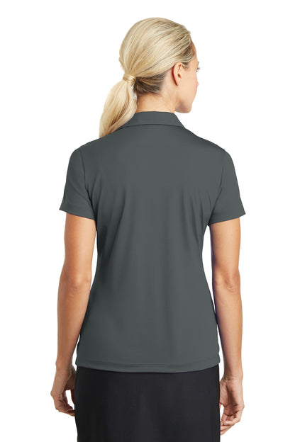 Anthracite Nike Women's Dri-FIT Vertical Mesh Polo. 637165 plain