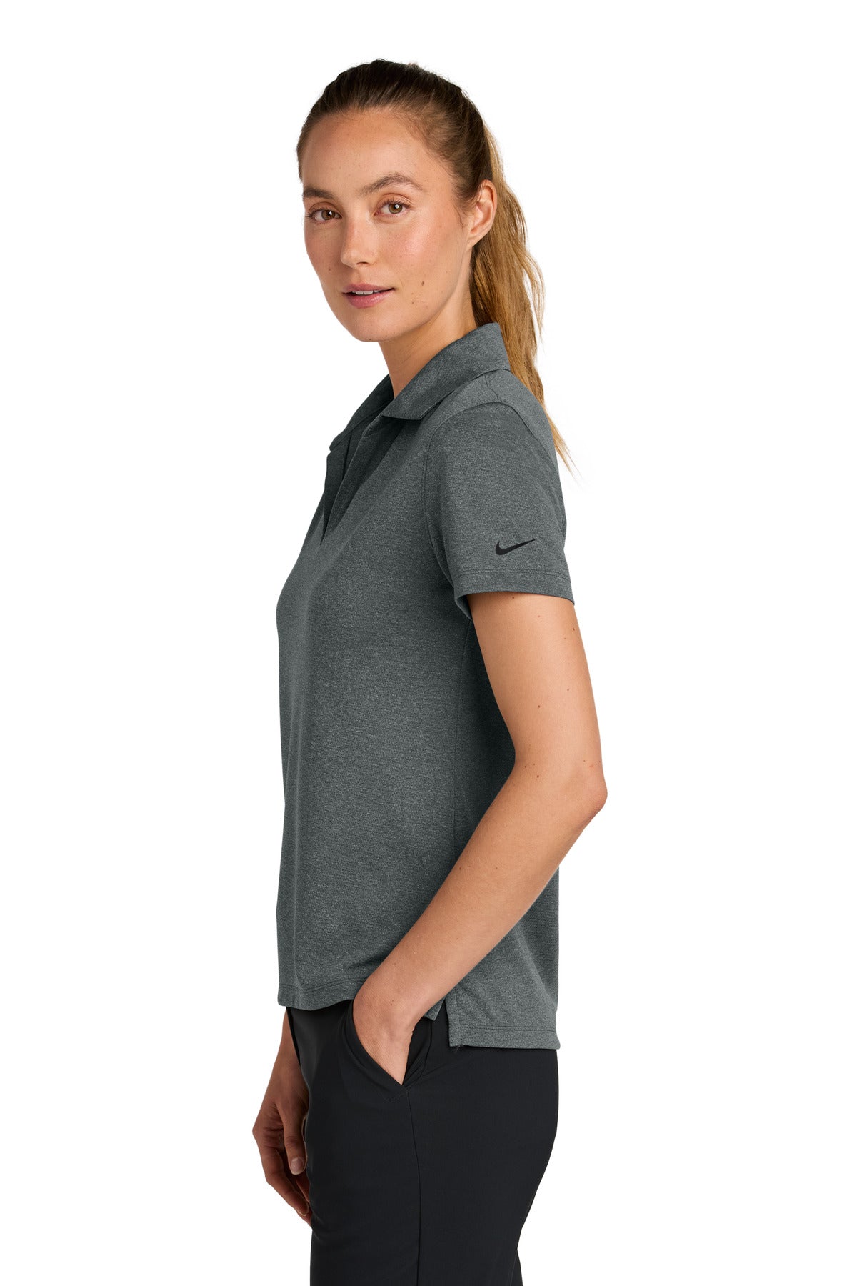 AnthrctHt Nike Women's Dri-FIT Smooth Heather Polo NKFQ4793 plain