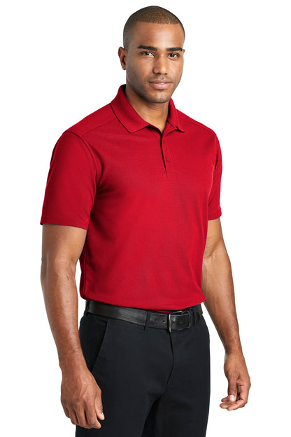 Apple Red Port Authority EZPerformance Pique Polo. K600 plain