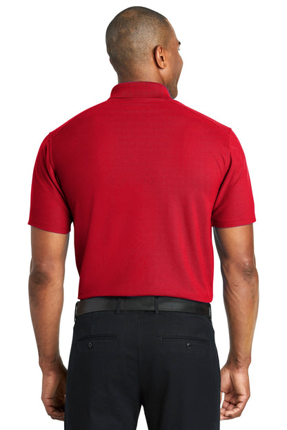 Apple Red Port Authority EZPerformance Pique Polo. K600 plain