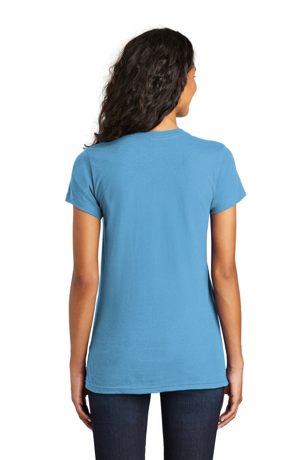 Aquatic Blue District Women's Fitted The Concert Tee DT5001 plain