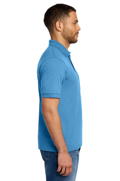 Aquatic Blue Port & Co Core Blend Jersey Knit Polo. KP55 plain