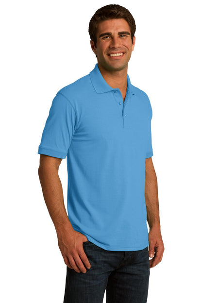 Aquatic Blue Port & Co Core Blend Jersey Knit Polo. KP55 plain