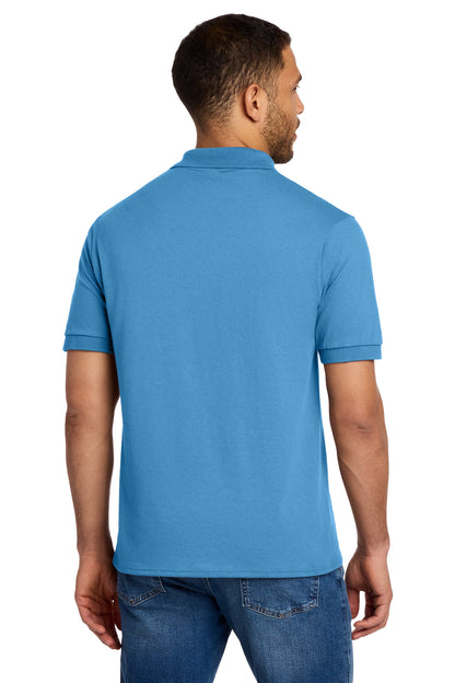 Aquatic Blue Port & Co Core Blend Jersey Knit Polo. KP55 plain
