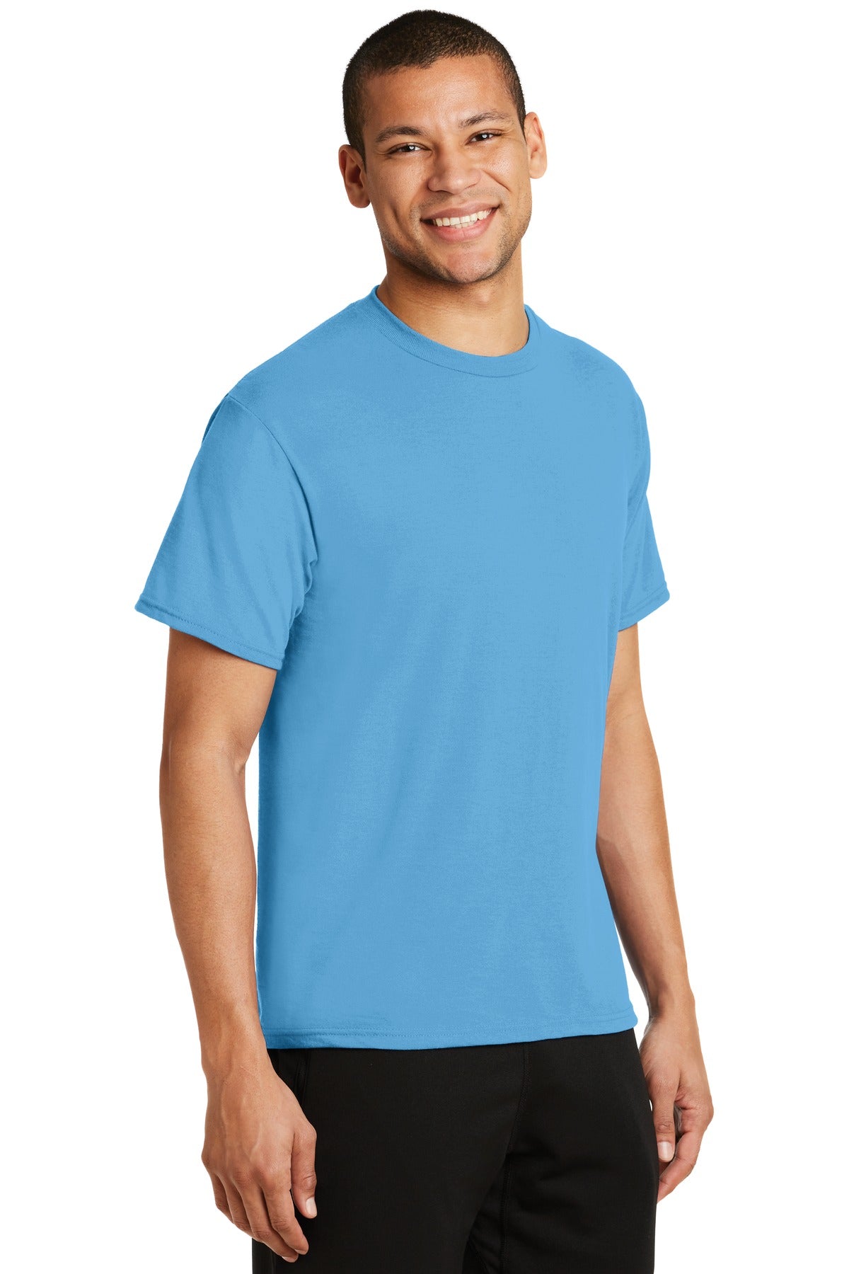 Aquatic Blue Port & Co Performance Blend Tee. PC381 plain