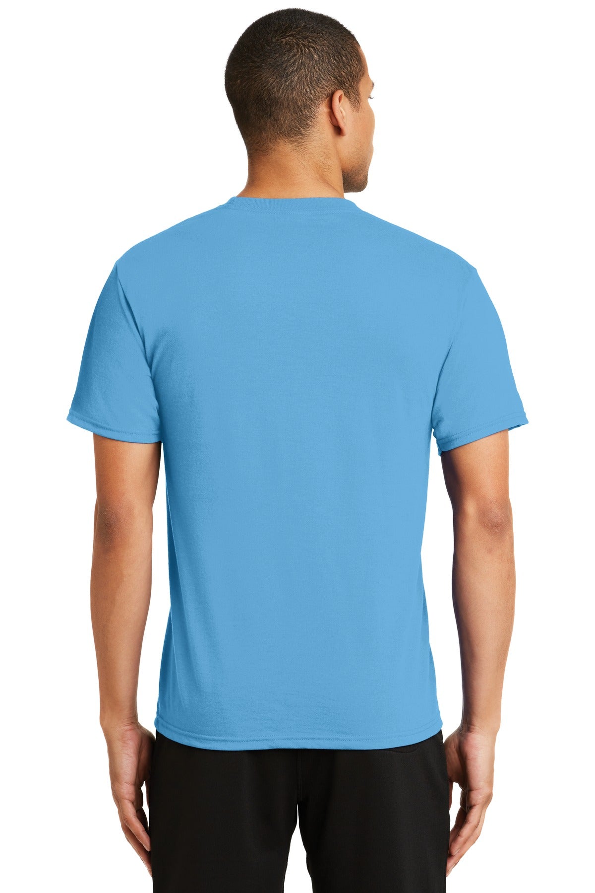 Aquatic Blue Port & Co Performance Blend Tee. PC381 plain