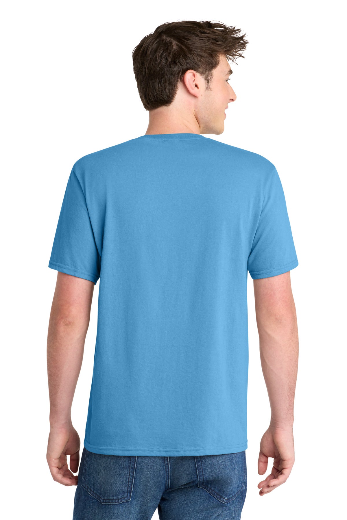 Aquatic Blue Port & Co Performance Blend Tee. PC381 plain