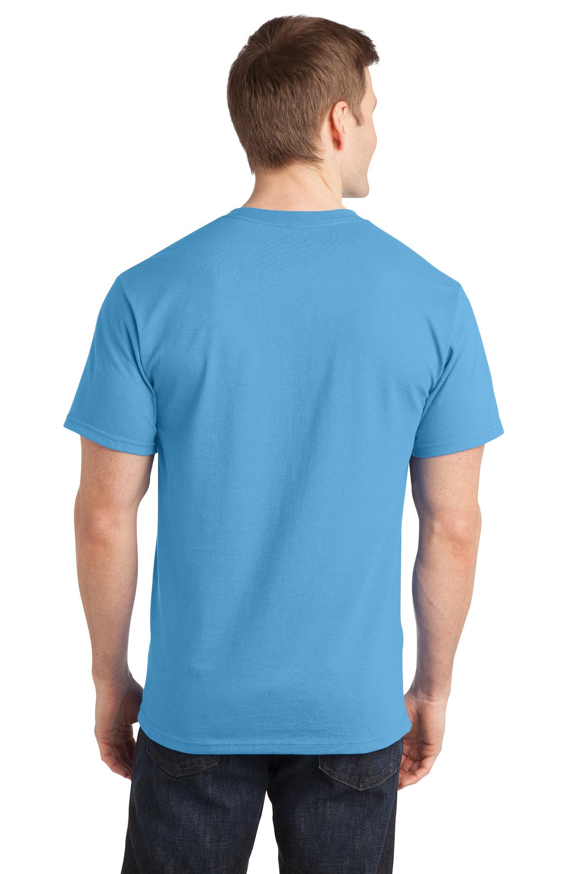 Aquatic Blue Port & Co Ring Spun Cotton Tee. PC150 plain