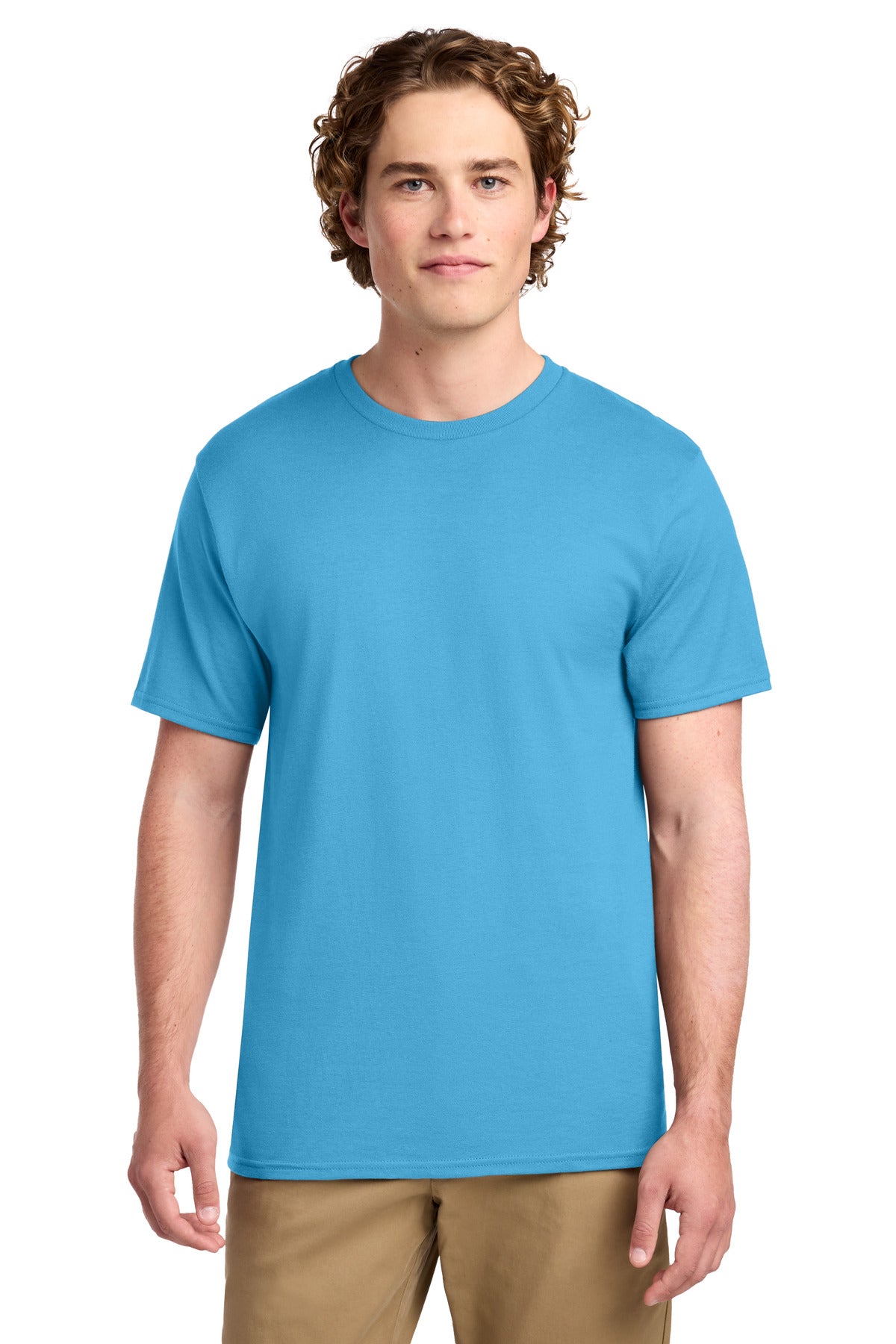 Aquatic Blue Port & Co Ring Spun Cotton Tee. PC150 plain
