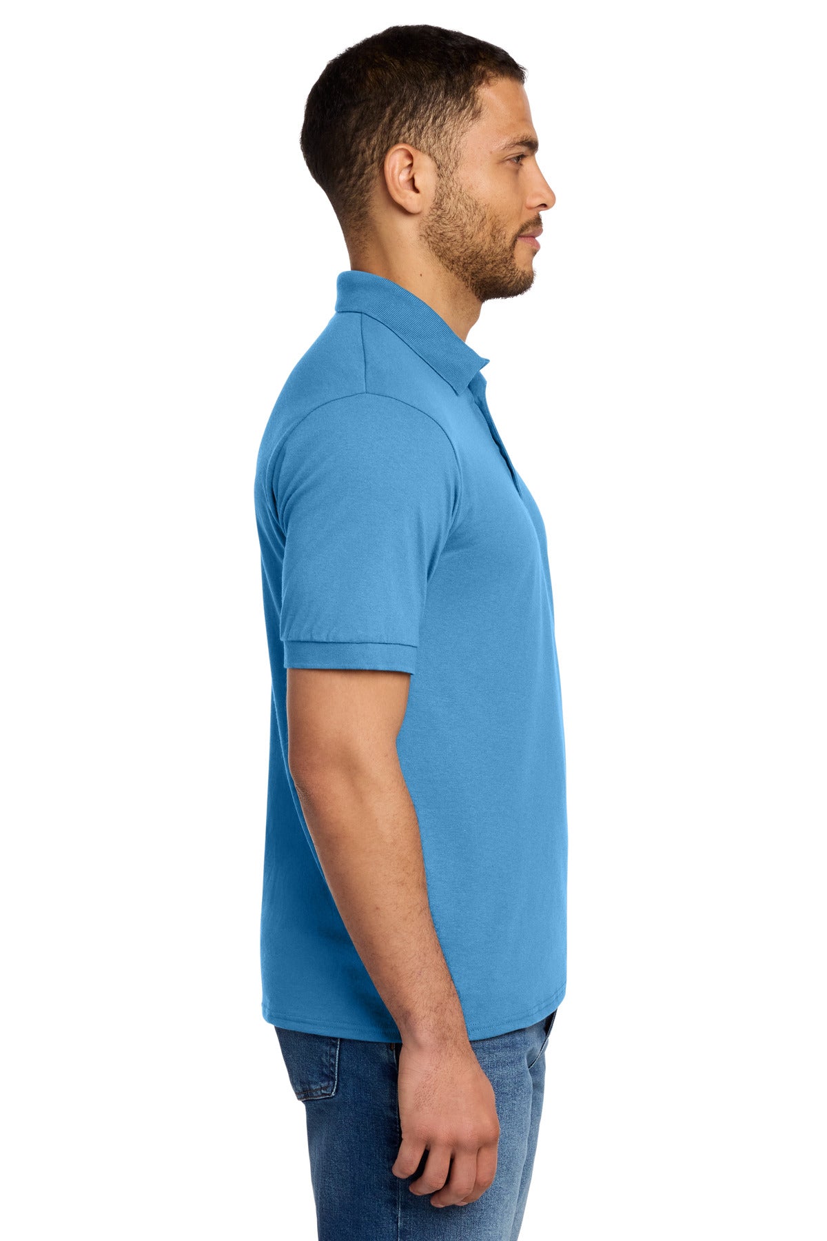 Aquatic Blue Port & Co Tall Core Blend Jersey Knit Polo. KP55T plain