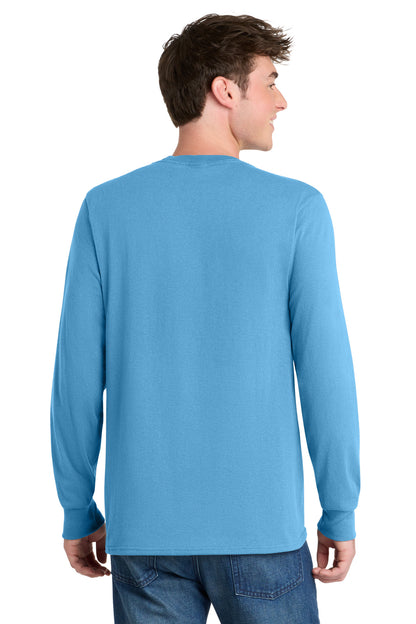 Aquatic Blue Port & Co Tall Long Sleeve Core Blend Tee. PC55LST plain
