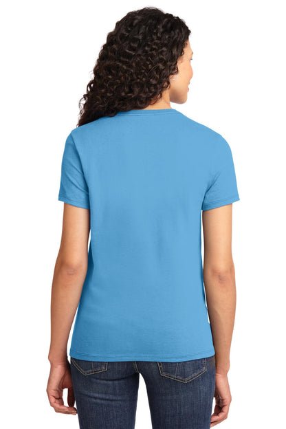 Aquatic Blue Port & Co Women's Essential Tee. LPC61 plain