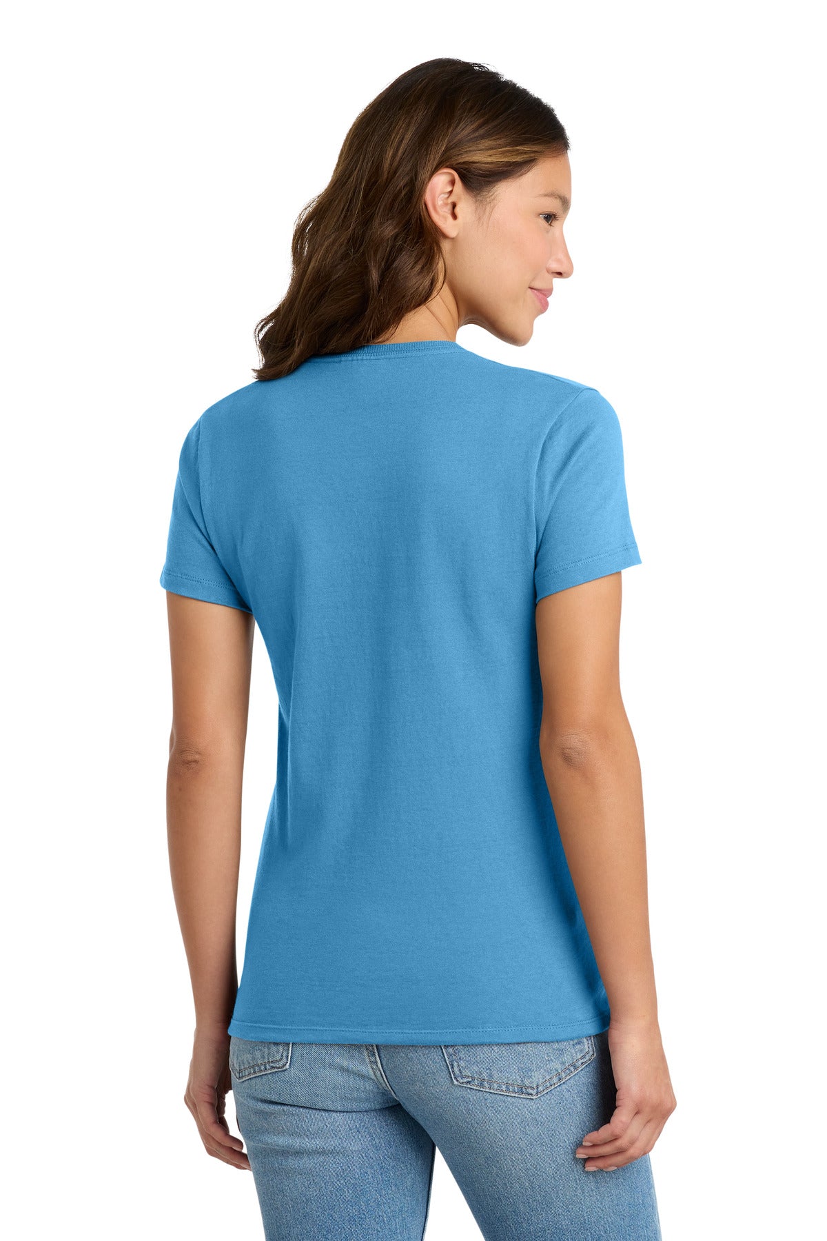 Aquatic Blue Port & Co Women's Essential Tee. LPC61 plain