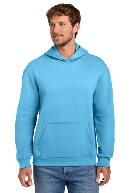 AquaticBl Port & Co Easy Fleece Pullover Hooded Sweatshirt PC68H