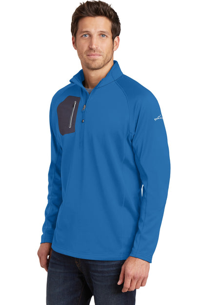 Ascent Blue Eddie Bauer 1/2-Zip Performance Fleece. EB234 plain