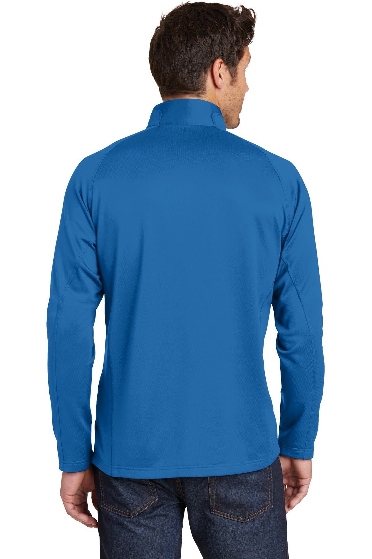 Ascent Blue Eddie Bauer 1/2-Zip Performance Fleece. EB234 plain