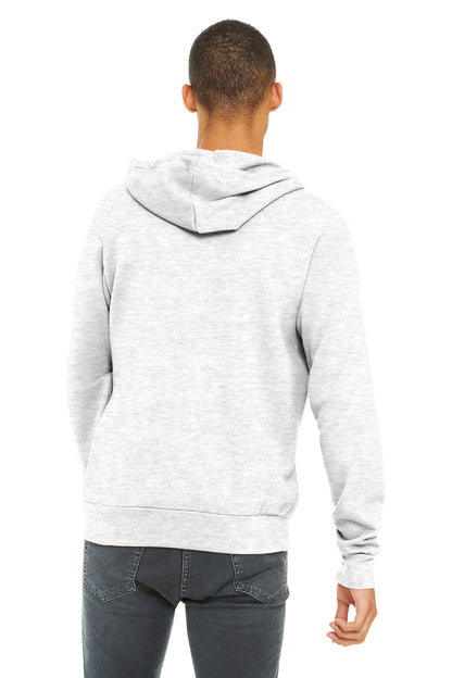 Ash BELLA+CANVAS Unisex Sponge Fleece Full-Zip Hoodie. BC3739 plain