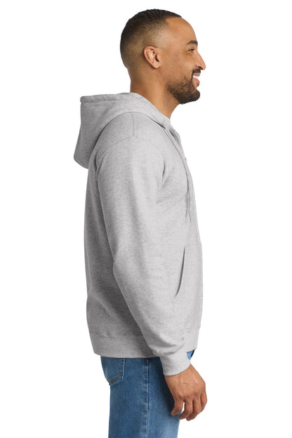Ash Port & Co Tall Essential Fleece Full-Zip Hooded Sweatshirt. PC90ZHT plain