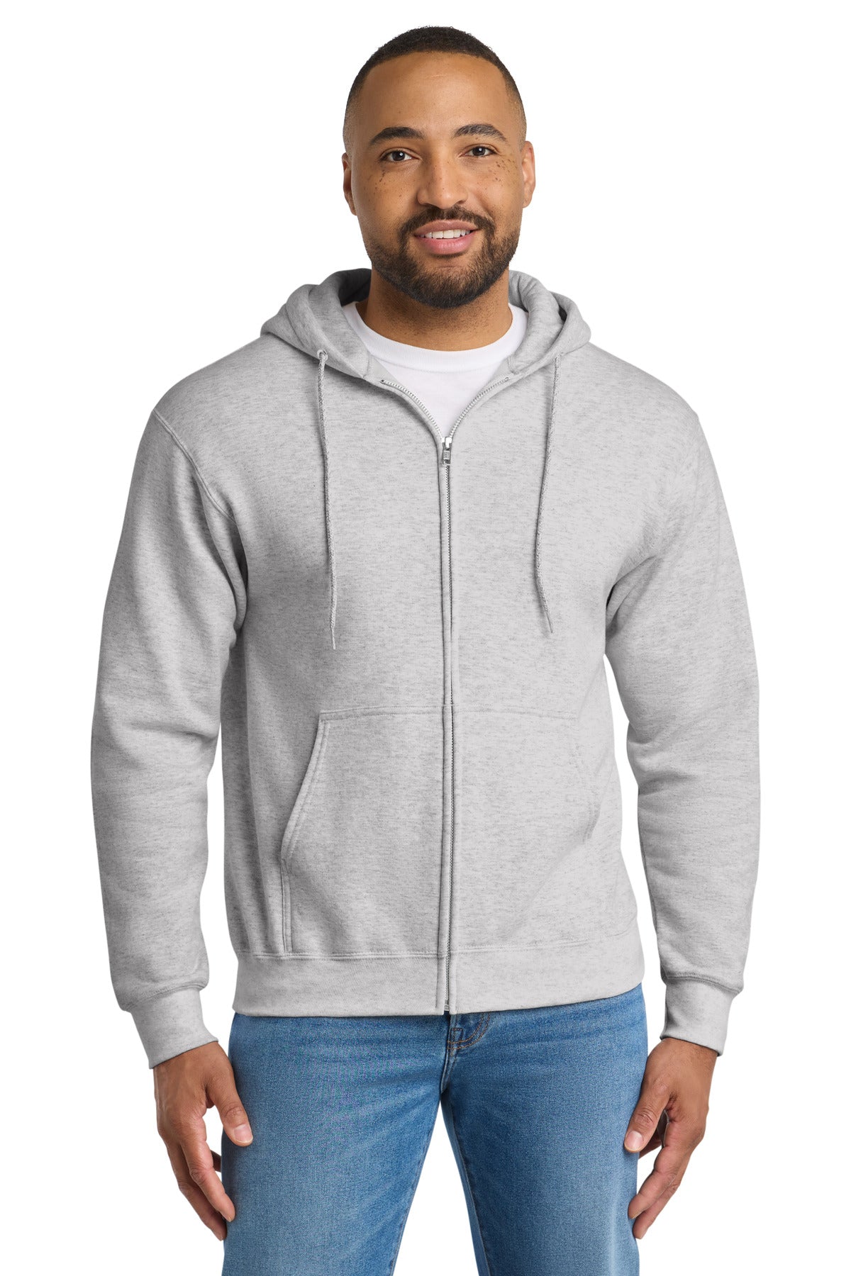 Ash Port & Co Tall Essential Fleece Full-Zip Hooded Sweatshirt. PC90ZHT plain