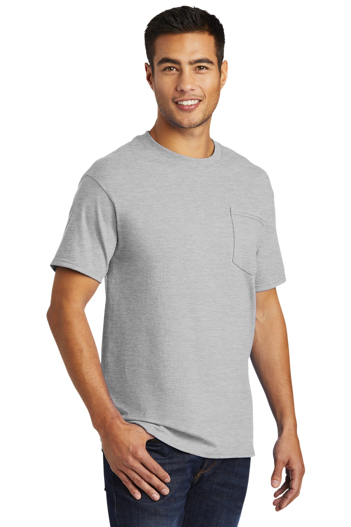 Ash Port & Co Tall Essential Pocket Tee. PC61PT plain