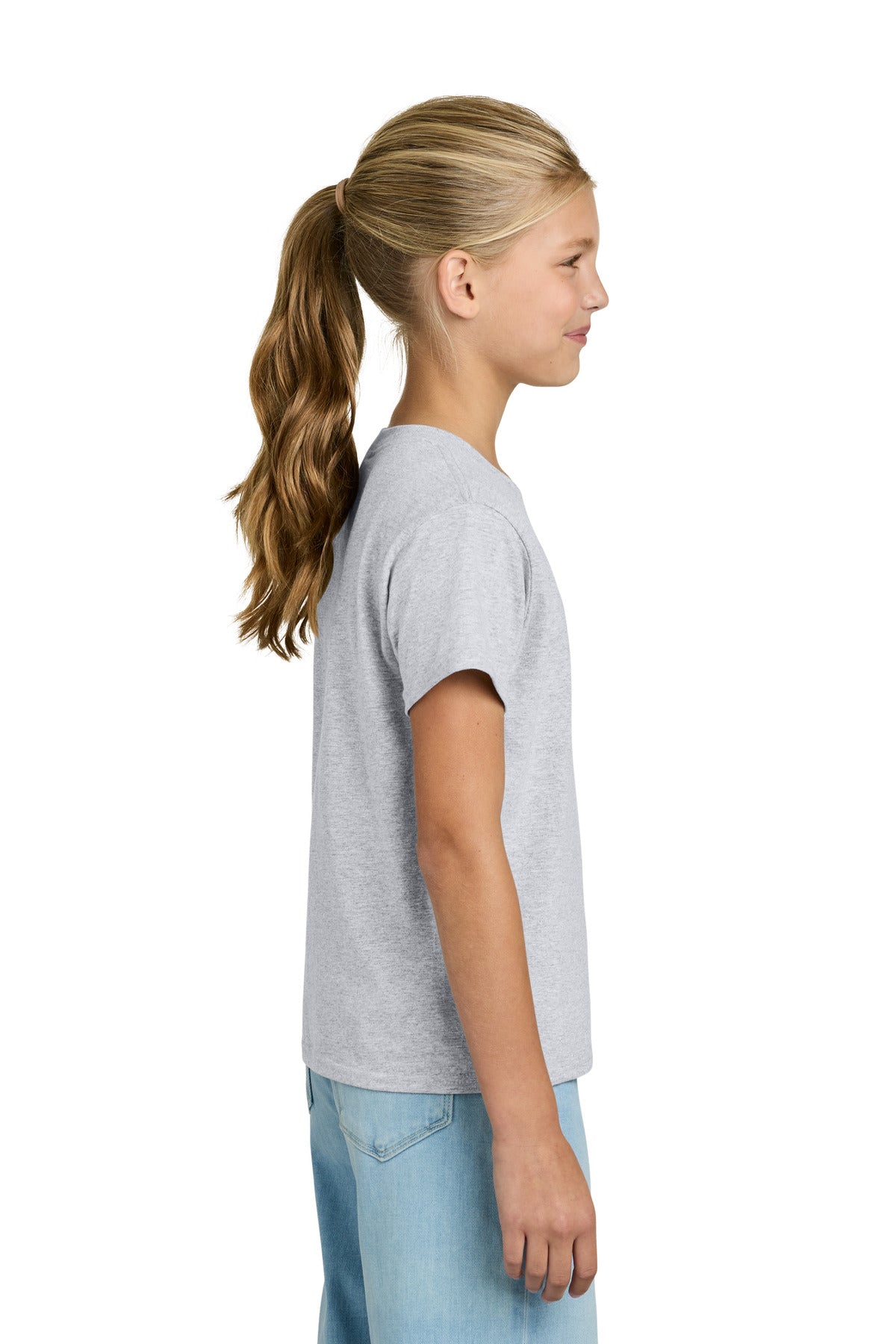 AshGrey Gildan Youth Light Cotton Tee 3000B