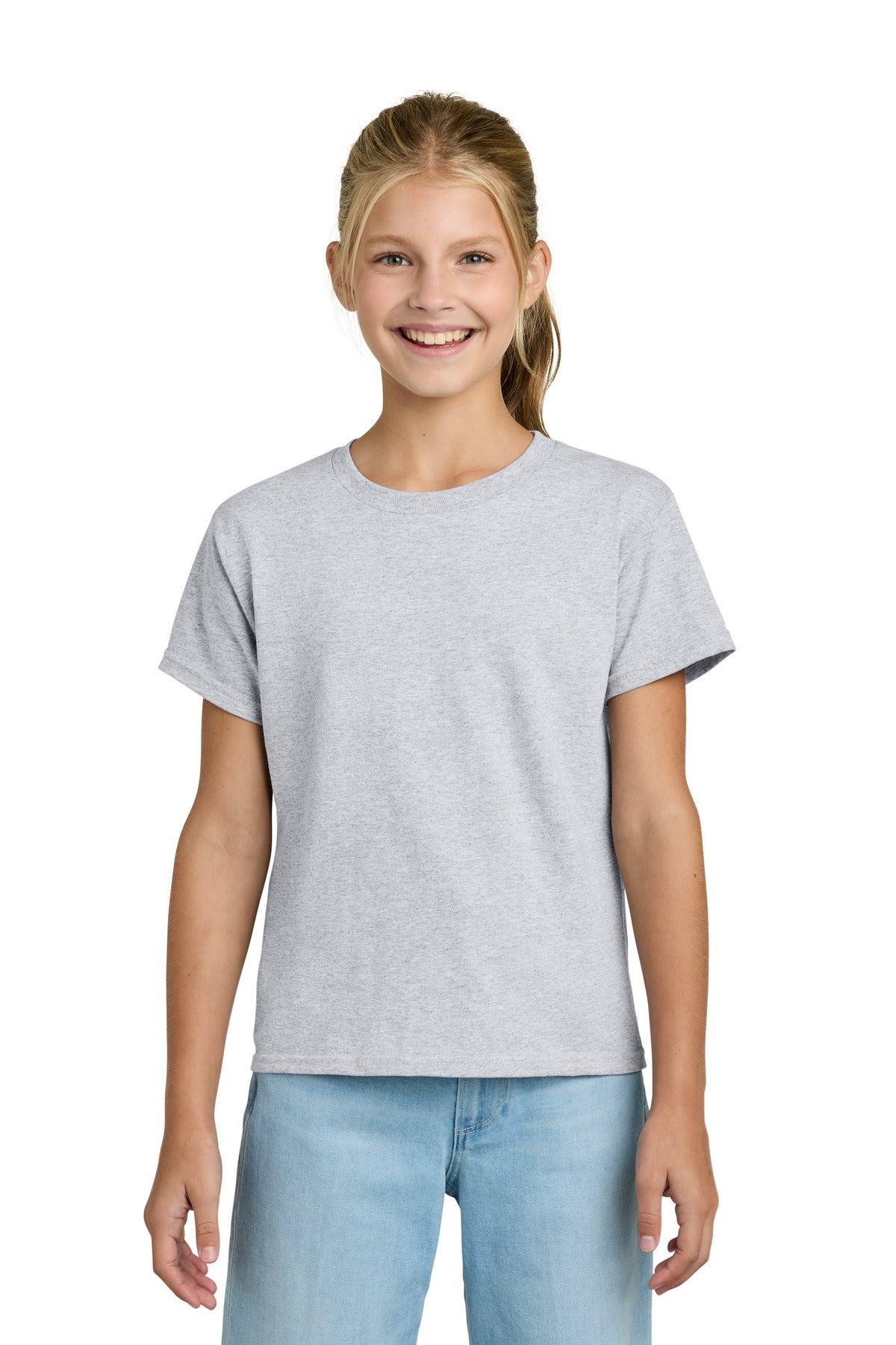 AshGrey Gildan Youth Light Cotton Tee 3000B