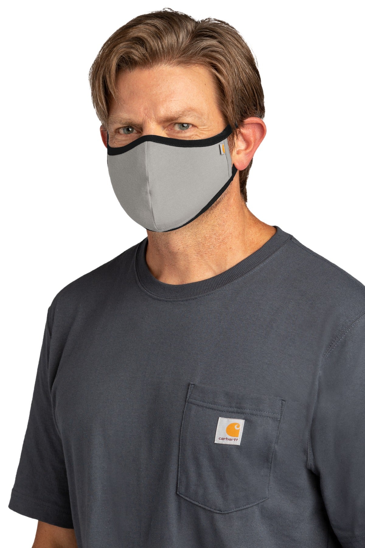 Asphalt Carhartt Cotton Ear Loop Face Mask (3 pack) CT105160 plain
